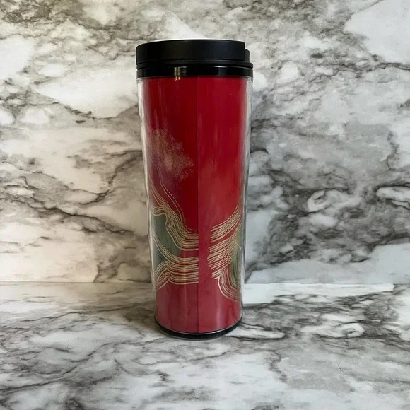 Starbucks 16oz 2022 Merry And Bright Festive Travel Tumbler Mug Lid - Picture 2 of 5